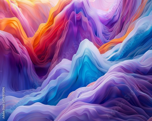 Abstract Colorful Landscape Waves