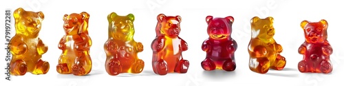 Gummy bear isolated on a transparent background 