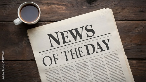 In a newspaper the word News of the day is written