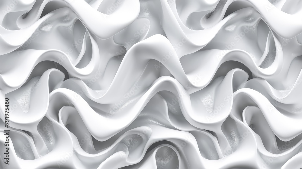 Obraz premium A tight shot of a white surface exhibiting undulating waves at its upper and lower edges against a bi-tonal backdrop