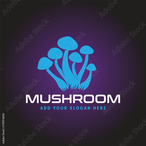 mushroom logo design vector