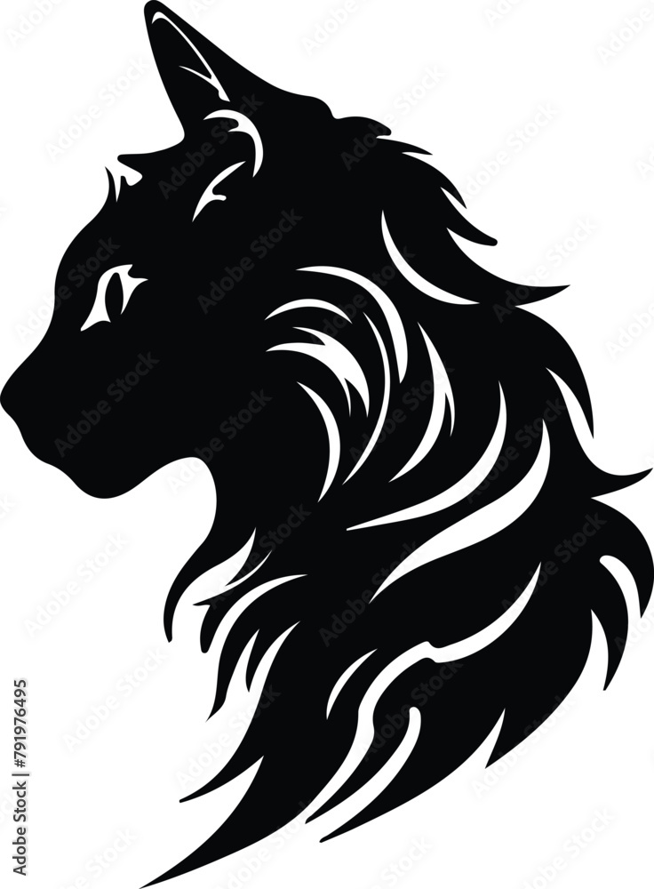 Fototapeta premium Cymric Cat silhouette