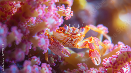 Very small and well camouflage crab