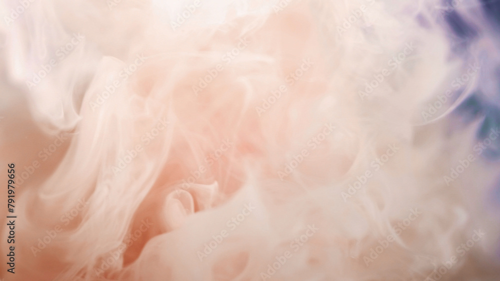 Magic haze. Paint water mix. Defocused beige pale orange color vapor swirling flowing dynamic curl ink abstract art background. Magic haze. Paint water mix. Defocused beige pale orange color vapor swirling flowing dynamic curl ink abstract art background.