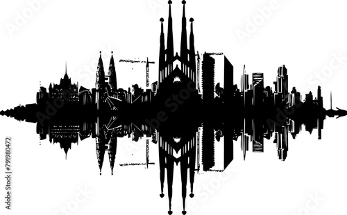 Vector of Barcelona Skyline, Bold and Striking