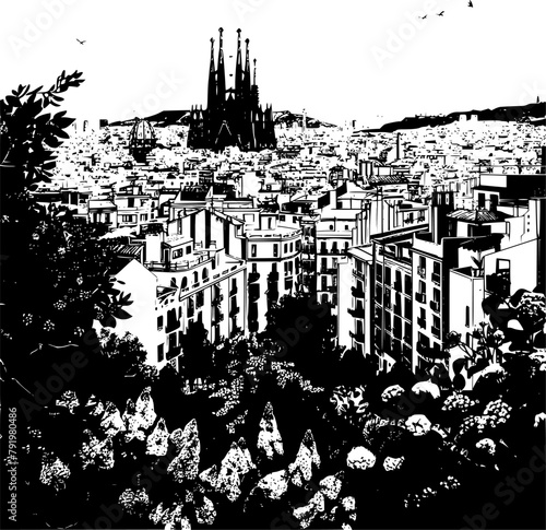 Dreamy Picture of Barcelona in Black and White, Ethereal Beauty
