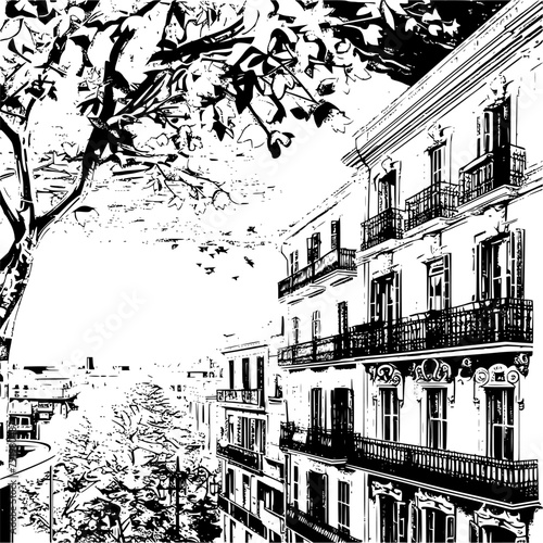 Dreamy Picture of Barcelona in Black and White, Ethereal Beauty