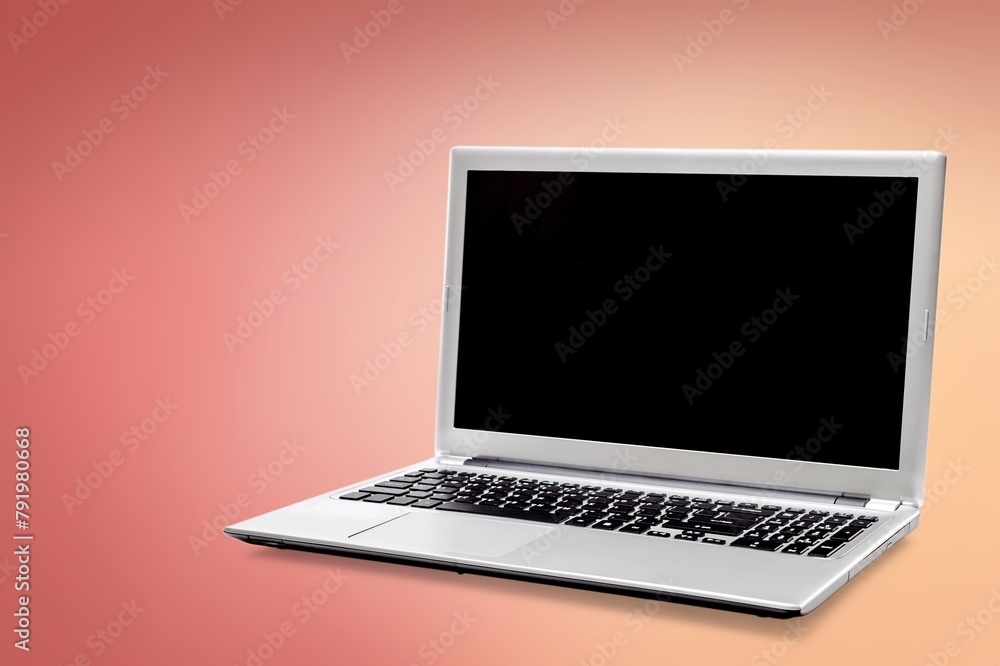 Modern technology laptop computer on the desk Modern technology laptop computer on the desk