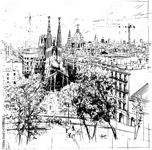 Sketched Barcelona Skyline, Artistic Impressions