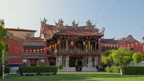 Seh Tek Tong Cheah Kongsi Temple built in 1810 by an ancestral clan on a sunny afternoon day in downtown George Town, Penang, Malaysia