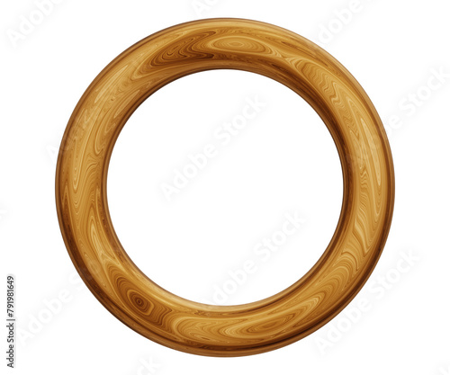 Wooden round frame for text, picture and poster concept