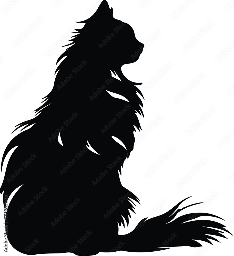 custom made wallpaper toronto digitalOriental Longhair Cat silhouette