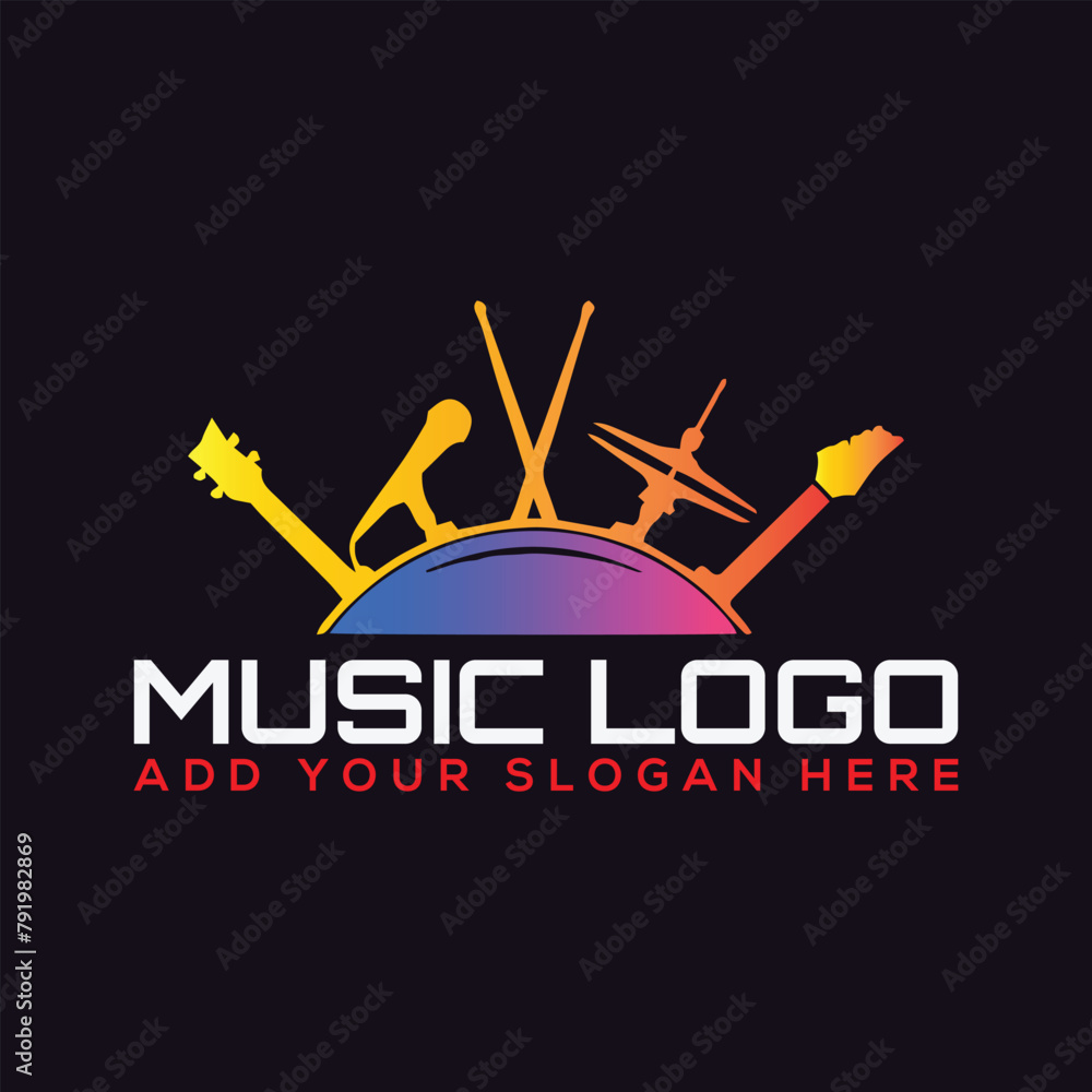 Fototapeta premium musical entertainment logo design vector