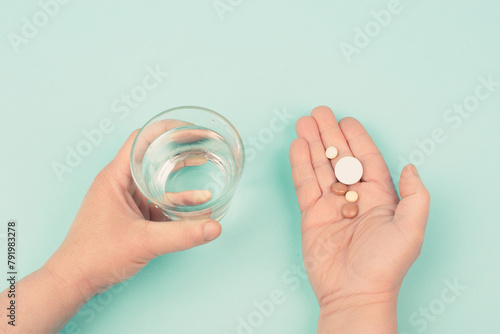 Pills with medicine, addiction to supplements and overdosis, drug prescription, pharmacy tablets, healthcare and treatment