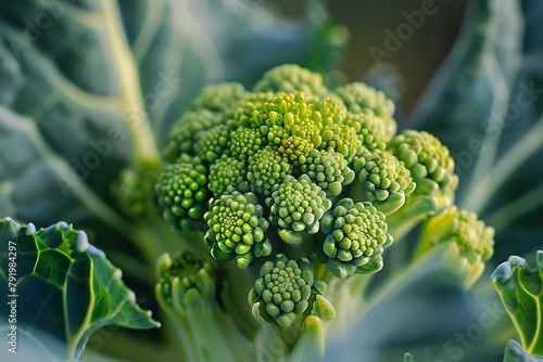 Broccoli flower macro, shallow DOF .