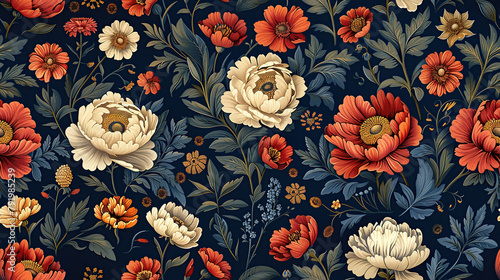 Design a pattern drawing from the symmetrical gardens and floral motifs found in Mughal architecture. Blend in Persian influences, featuring detailed flowers, vine patterns, 