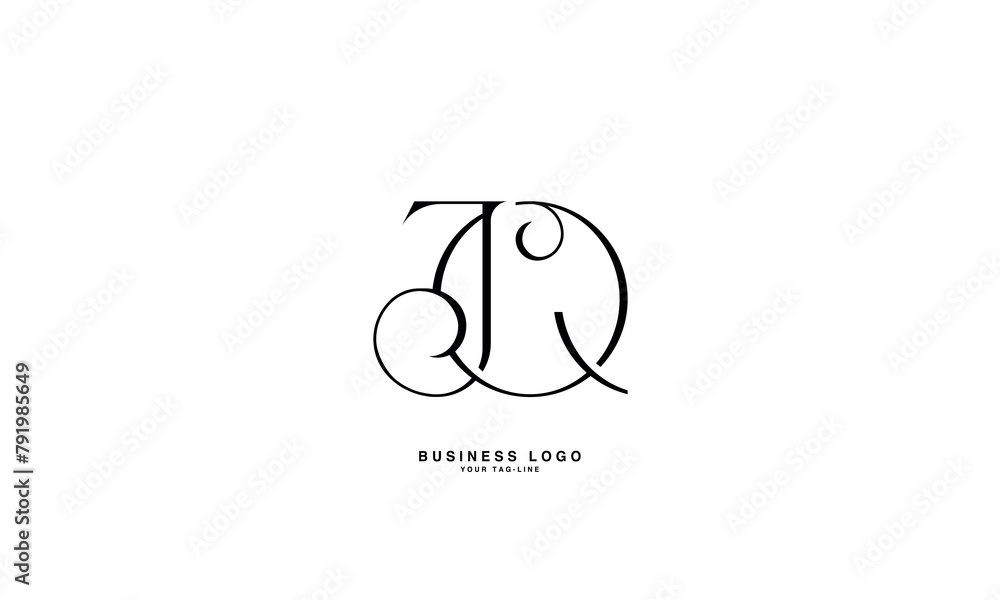 JQ, QJ, J, Q, Abstract Letters Logo Monogram
