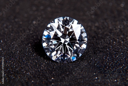 Diamond isolated on black background generated by AI