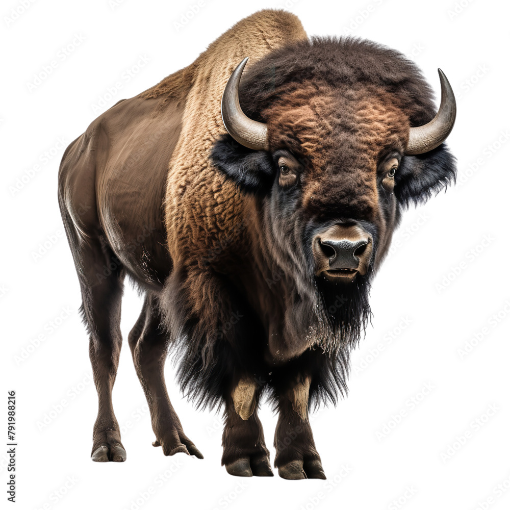 american bison isolated on transparent background Generative AI american bison isolated on transparent background Generative AI