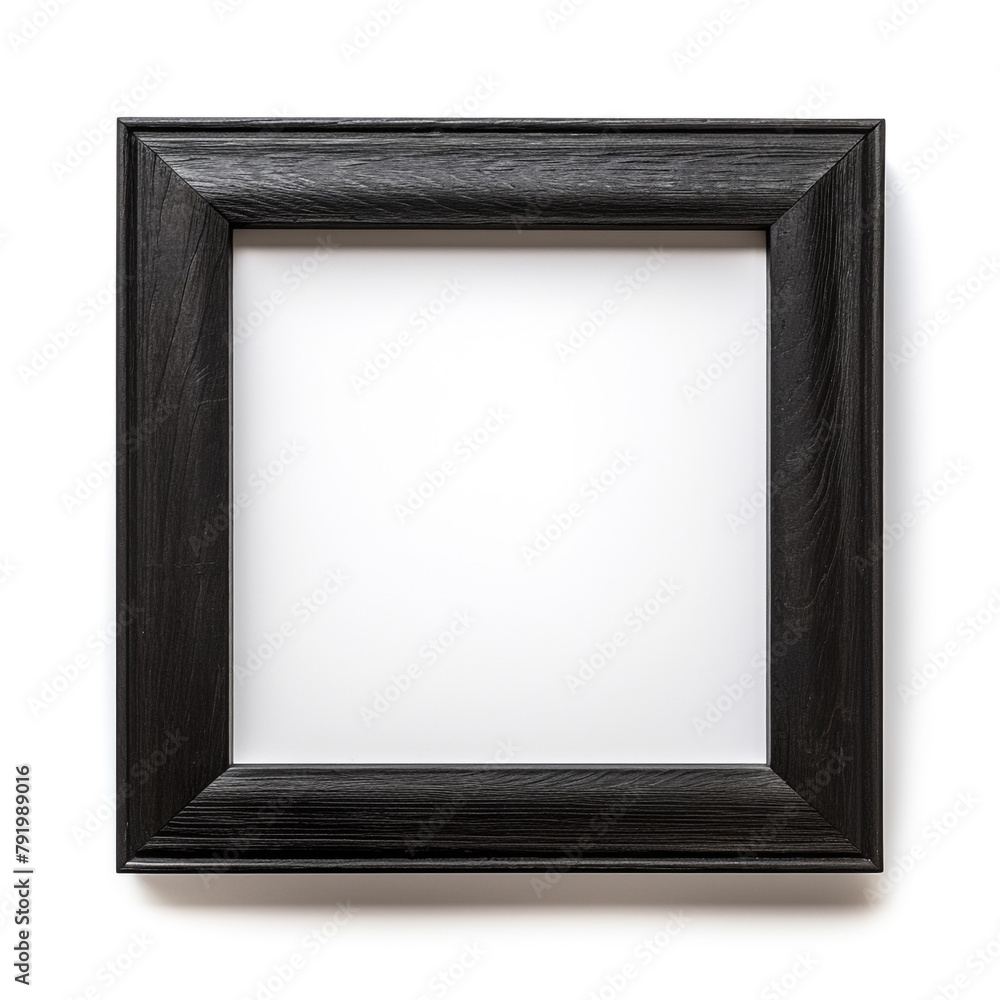 small simple square empty photo frame with black wood border without background сreated with Generative Ai small simple square empty photo frame with black wood border without background сreated with Generative Ai