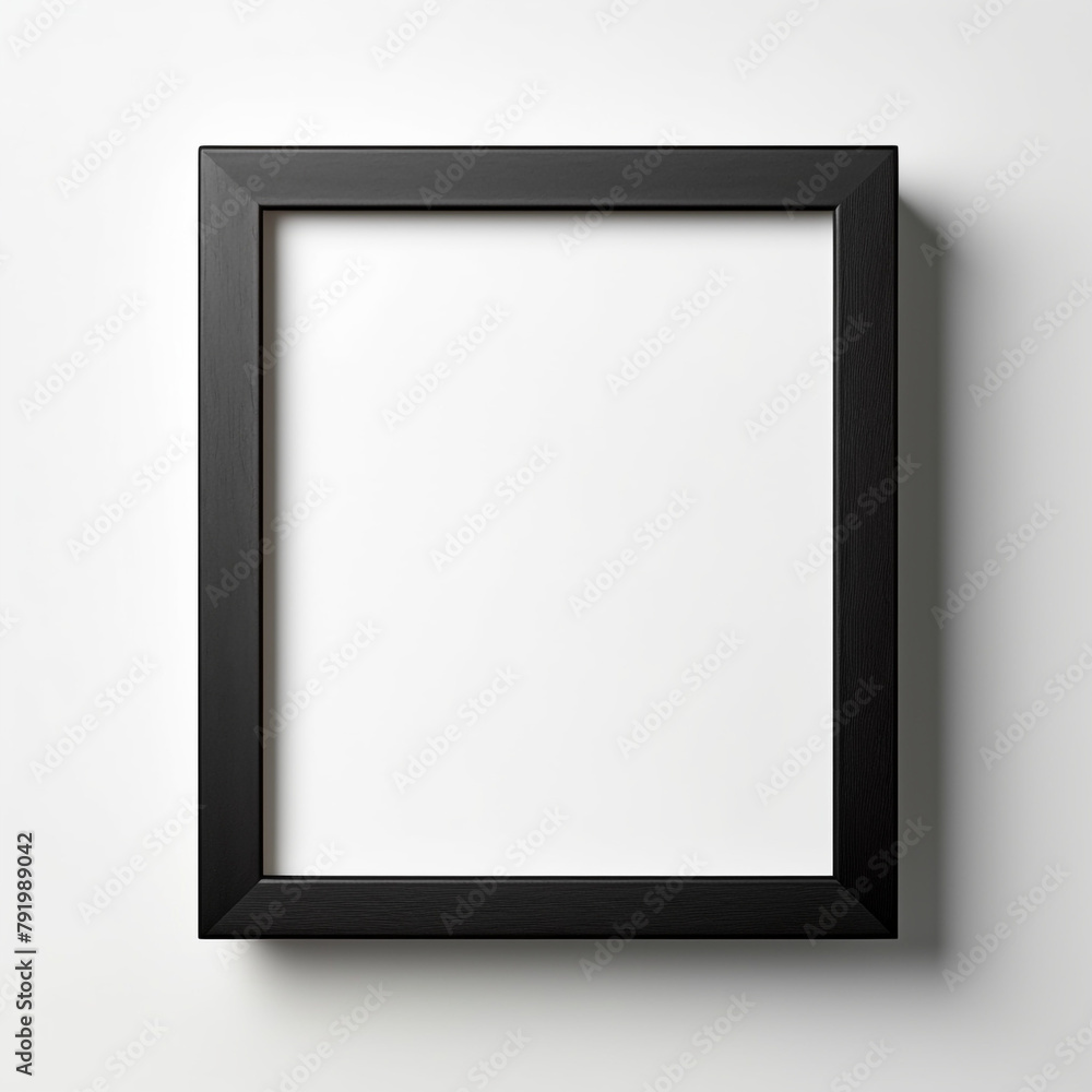 small simple square empty photo frame with black wood border without background сreated with Generative Ai small simple square empty photo frame with black wood border without background сreated with Generative Ai
