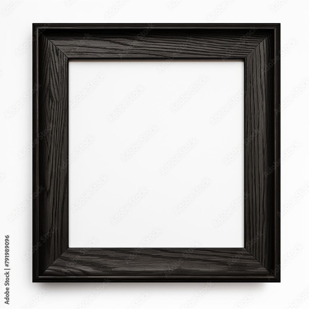 small simple square empty photo frame with black wood border without background сreated with Generative Ai small simple square empty photo frame with black wood border without background сreated with Generative Ai