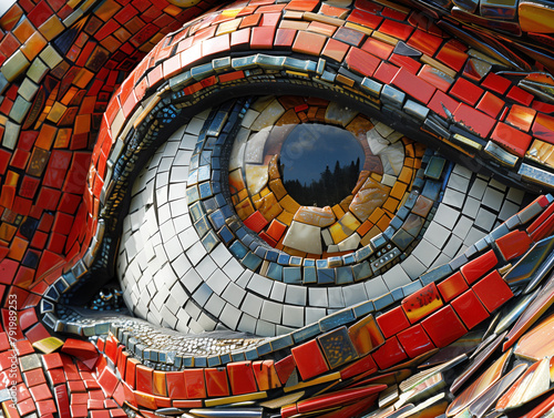 close up of a mosaic of an eye