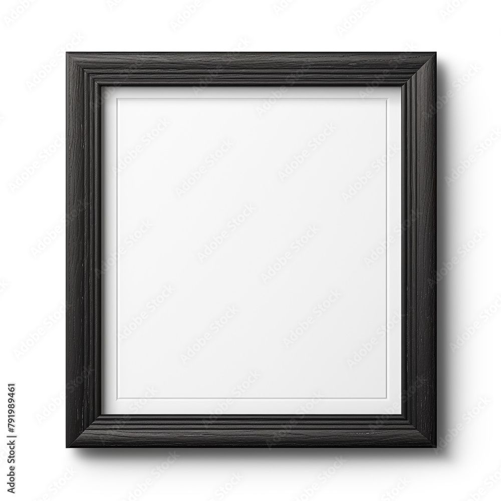 small simple square empty photo frame with black wood border without background сreated with Generative Ai small simple square empty photo frame with black wood border without background сreated with Generative Ai