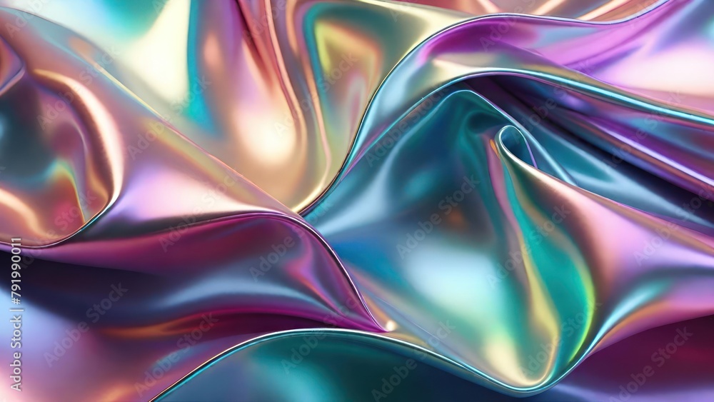 Soft and smooth wavy curvy abstract background with vibrant holographic colors. Soft and smooth wavy curvy abstract background with vibrant holographic colors.