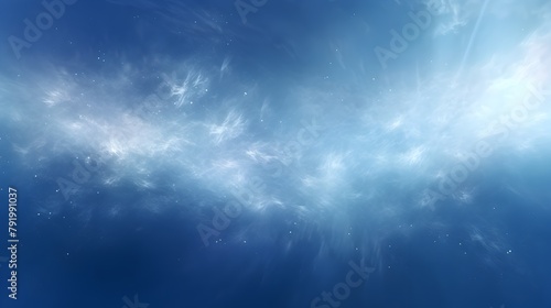  Immerse yourself in the ethereal ambiance of a blue and white color gradient rough abstract background, where shining bright lights and subtle glows dance across the canvas, surrounded by an empty sp