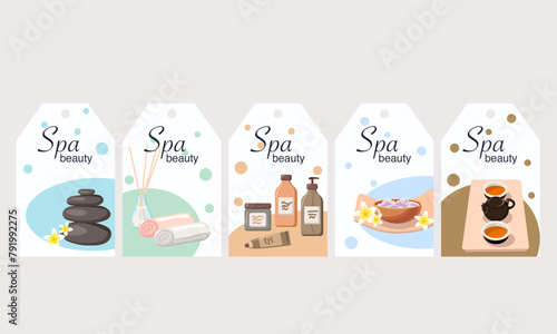 Spa Salon Postcard Tags Relax and Rejuvenate