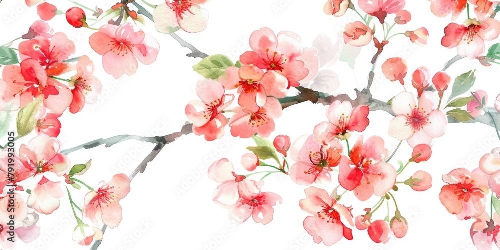 Pink Flowers on Branch