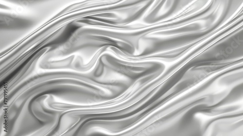 A tight shot of a white fabric featuring a wave pattern at its bottom The image's bottom part is in black and white