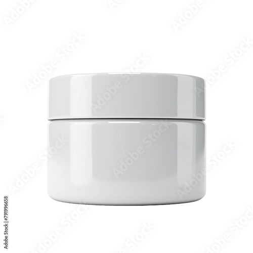 White round jar for mockup isolated on white or transparent background