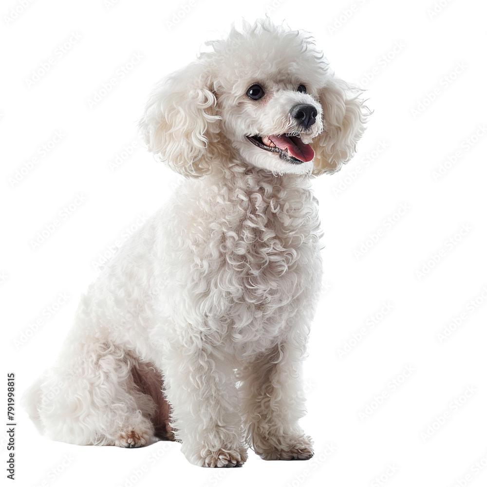 White poodle dog isolated on white or transparent background White poodle dog isolated on white or transparent background