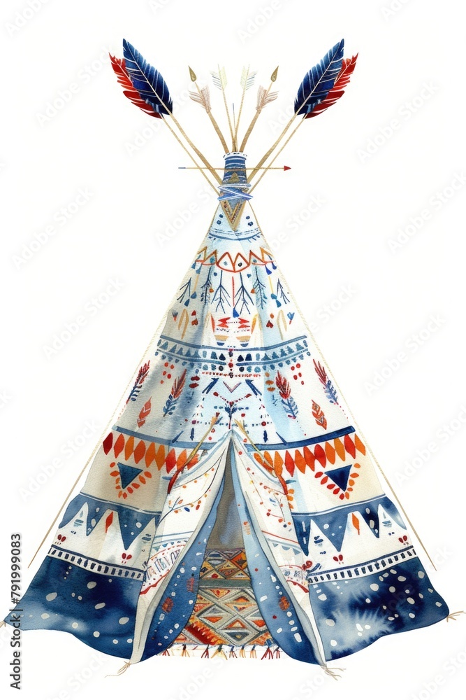 Teepee with Feathers and Arrows
