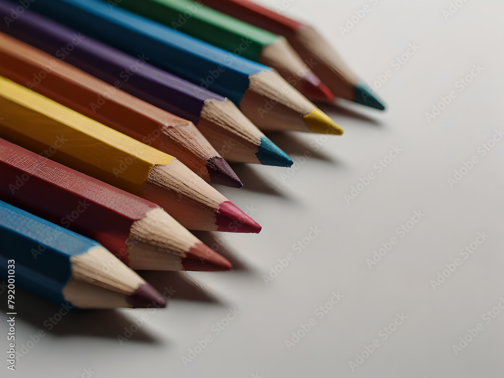 color pencils on a white background color pencils on a white background