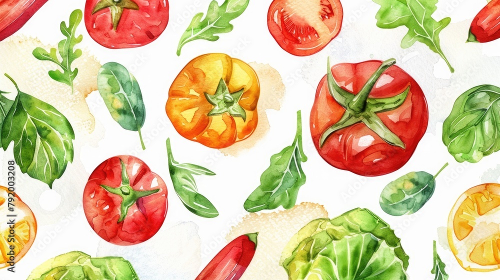 Fresh Vegetables Watercolor Painting Fresh Vegetables Watercolor Painting
