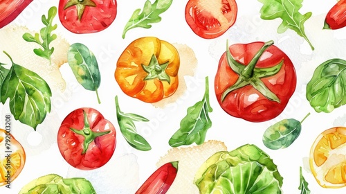 Fresh Vegetables Watercolor Painting
