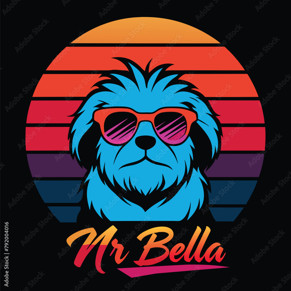 Mr Bella cat and dog vector illustration