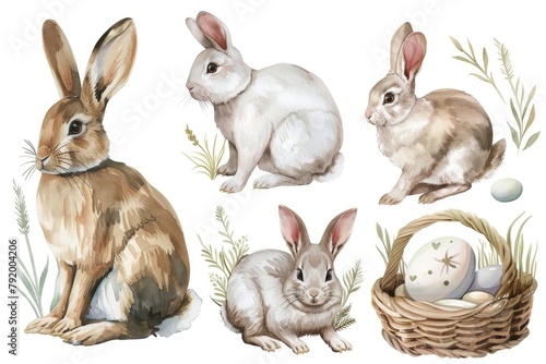 Group of rabbits sitting together