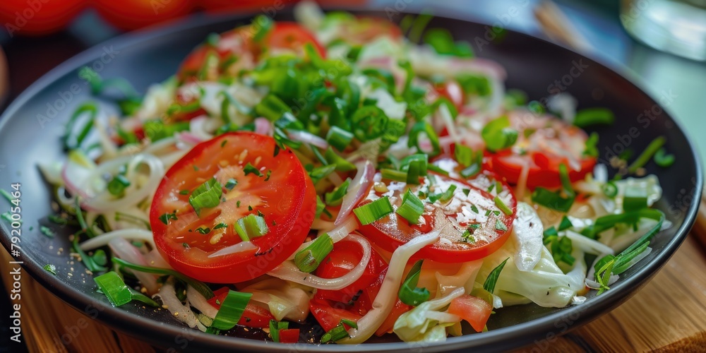 Fresh Tomato and Onion Salad Plate Fresh Tomato and Onion Salad Plate