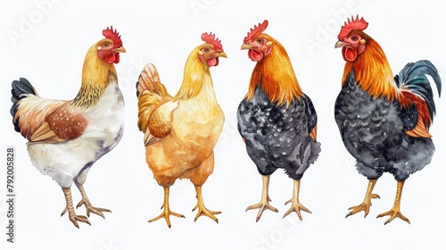 Group of Chickens Standing Together