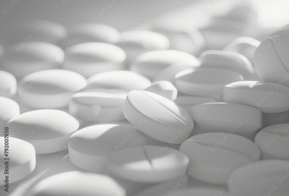 A pile of scattered pills representing medical hygiene, health, and disease. A pile of scattered pills representing medical hygiene, health, and disease.