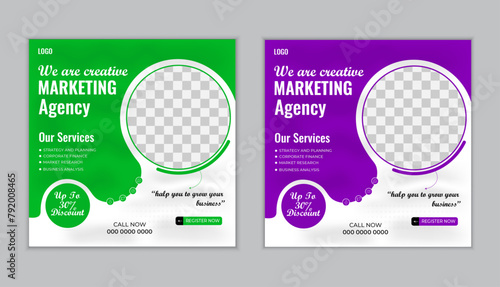Creative Business marketing social media post template, Trendy editable Professional digital business agency marketing social media post, Creative social media post banner template

