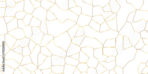 Abstract white crystalized broken glass background .black stained glass window art vector background . broken stained glass golden lines geometric pattern . © VECTOR GALLERY