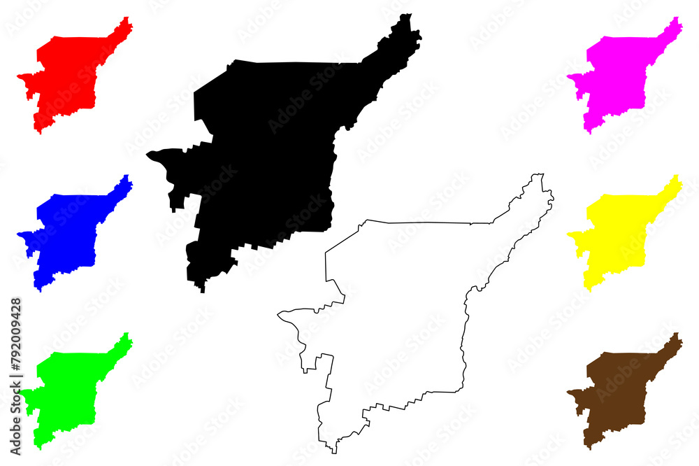 Komi Republic (Russia, Subjects of the Russian Federation, Republics of Russia) map vector illustration, scribble sketch Komi map Komi Republic (Russia, Subjects of the Russian Federation, Republics of Russia) map vector illustration, scribble sketch Komi map