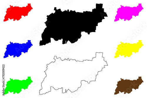 Kostroma Oblast (Russia, Subjects of the Russian Federation, Oblasts of Russia) map vector illustration, scribble sketch Kostroma Oblast map