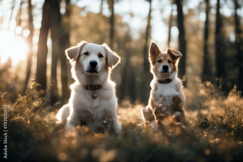 'dogs dogterriertwinpuppypostcardblue skies dog terrier twin puppy postcard'