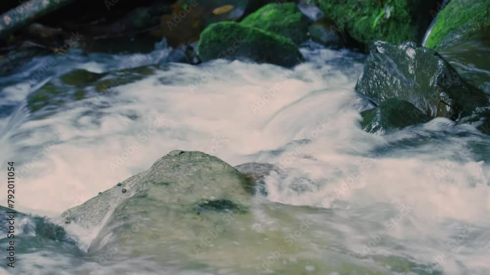 Abundant clear stream in carpathians. Cold water splashing near rapids. Small cascade from rocks in national park. Water background concept. Abundant clear stream in carpathians. Cold water splashing near rapids. Small cascade from rocks in national park. Water background concept.